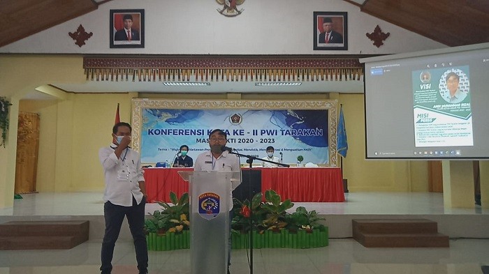 Konferensi Diwarnai PSU, Ichal Terpilih Sebagai Nahkoda PWI Tarakan 2021-2023