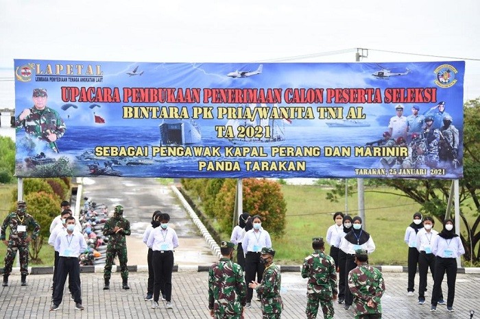 Danlantamal XIII Pimpin Upacara Pembukaan Penerimaan Calon Bintara PK TNI AL Tahun 2021