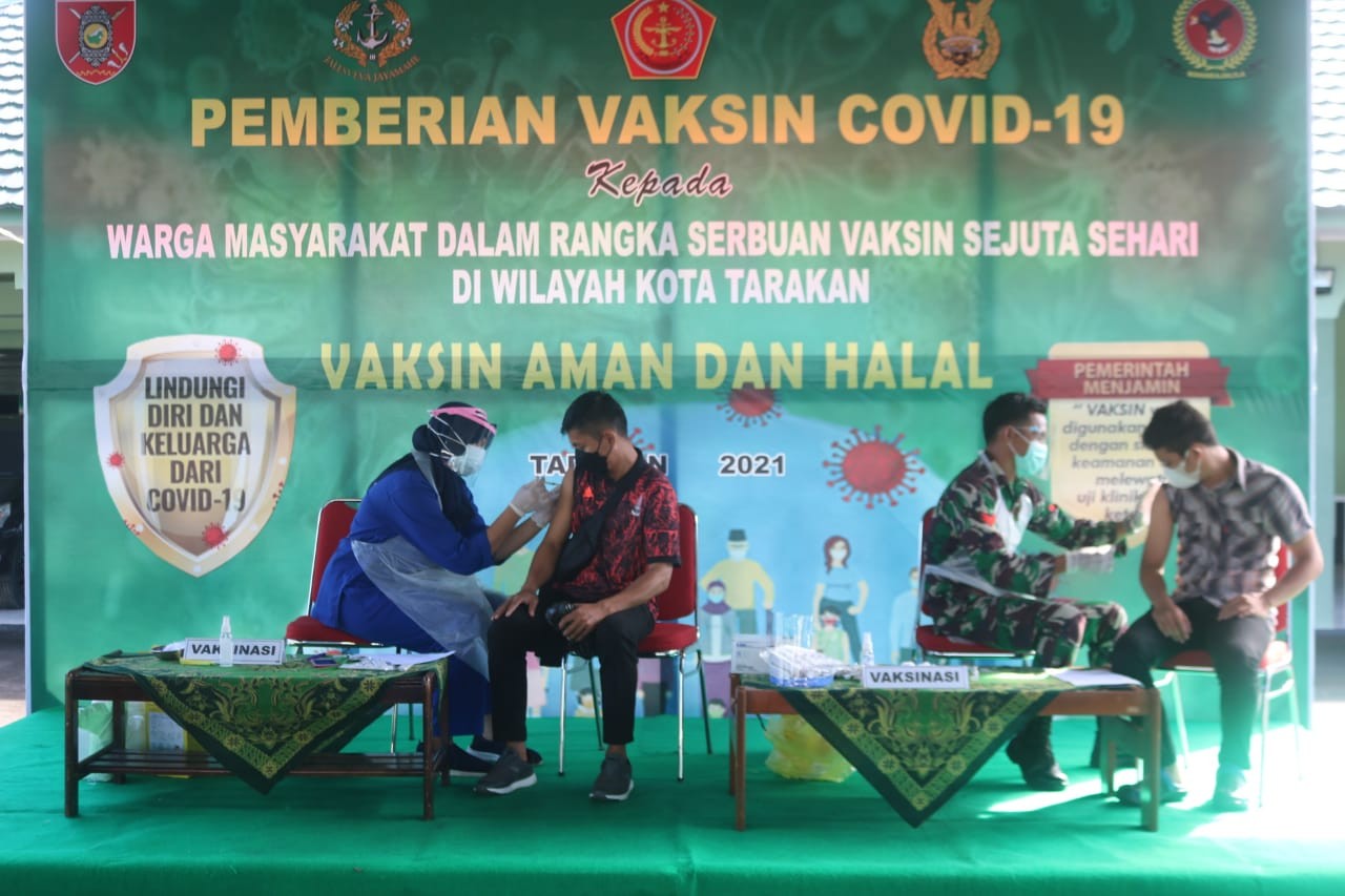 133 Dosis Vaksin Kembali Diberikan Kodim 0907/Trk Kepada Masyarakat