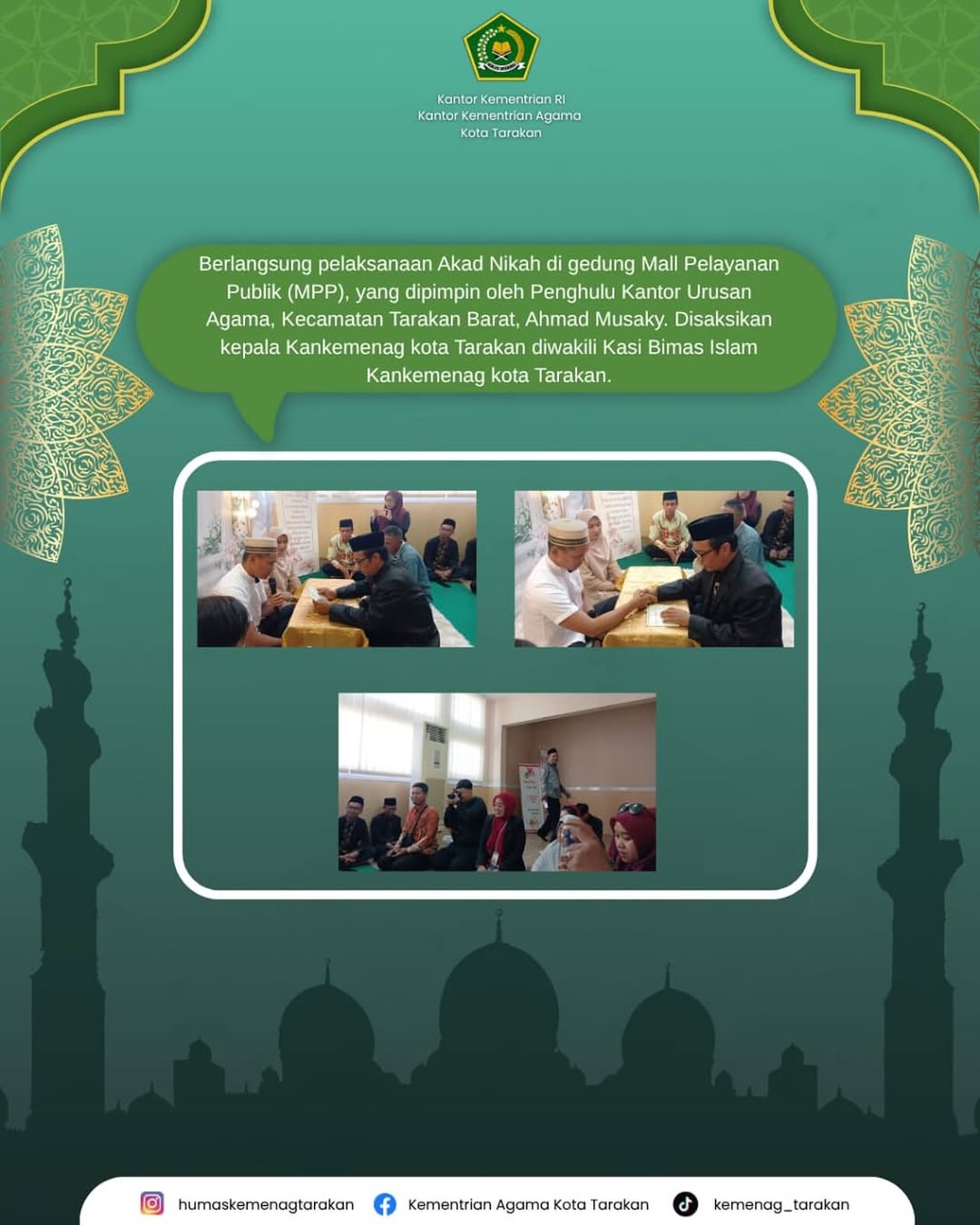 Kemenag Tarakan Sulap Mobil Dinas untuk Antar Pengantin