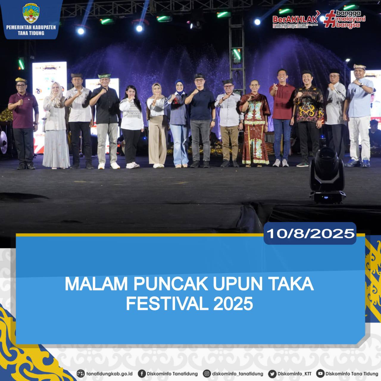 Malam Puncak Upun Taka Festival 2025 berlangsung di RTH Joesoef Abdullah