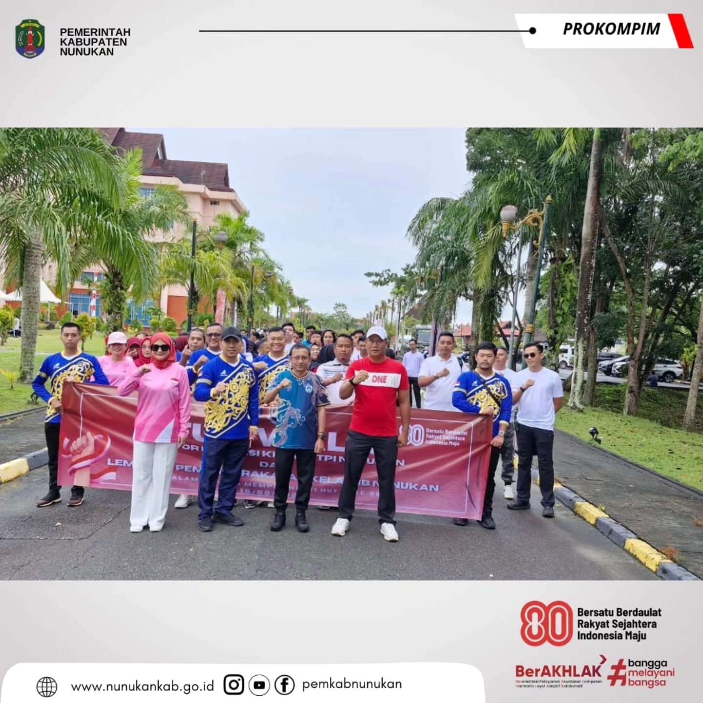 Wabup Nunukan Lepas Fun Walk HUT ke-80 RI Bersama Imigrasi dan Lapas Nunukan