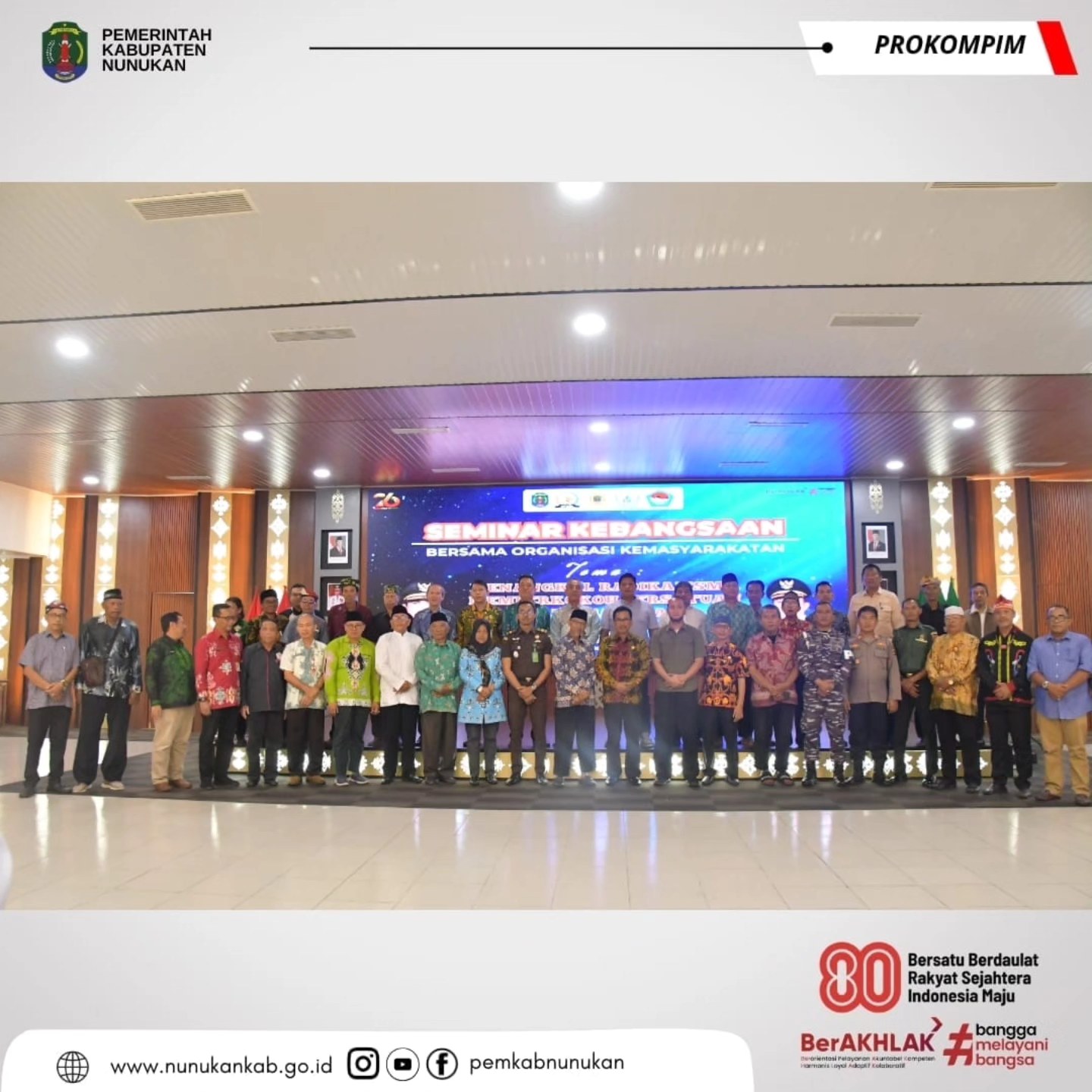 Perkuat Ketahanan Ideologi di Perbatasan, Bakesbangpol Kabupaten Nunukan Selenggarakan Seminar Kebangsaan bersama Organisasi Masyarakat