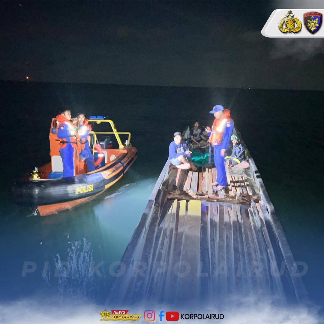 Ratusan Kayu Olahan Tanpa Dokumen Diamankan di Perairan Tanjung Karis