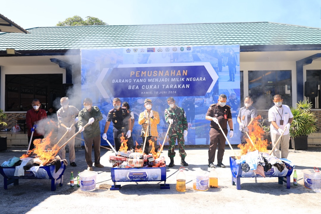 Bea Cukai Tarakan Musnahkan Ribuan Barang Hasil Penindakan, Wali Kota Beri Dukungan